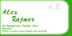 alex rajner business card